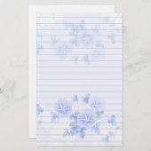 Geplaatst Stationery papier met Blue Flowers (Voorkant / Achterkant)