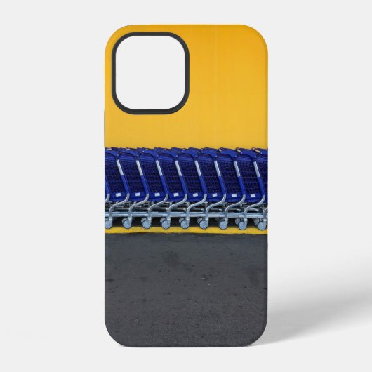 Geplaatste blauwe kruidenkarretten iPhone hoesje (Achterkant)