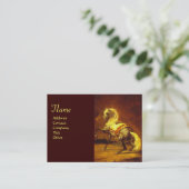 GEPLAATSTE GRAY HORSE Monogram Gold Metallic Paper Visitekaartje (Staand voorkant)