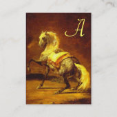 GEPLAATSTE GRAY HORSE Monogram Gold Metallic Paper Visitekaartje (Achterkant)