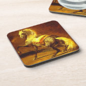 GEPLAATSTE GRIJS HORSE, Goudgeel Onderzetter (Linkerzijde)