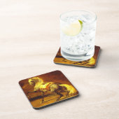 GEPLAATSTE GRIJS HORSE, Goudgeel Onderzetter (Rechterzijde)