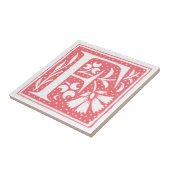 Geplaatste letter F Monogrammed Tiles Tegeltje (Zijkant)