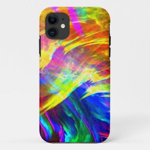 Geplaatste regenboog Abstracte kunst levendig kleu Case-Mate iPhone Case