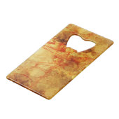 Geplaatste Rood op Abstract goud Creditkaart Flessenopener (Voorkant Gekanteld)