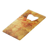 Geplaatste Rood op Abstract goud Creditkaart Flessenopener (Achterkant Gekanteld)