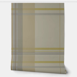Geplaid in goud, zilver, koper, grijs & beige behang