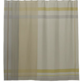 Geplaid in goud, zilver, koper, grijs & beige douchegordijn