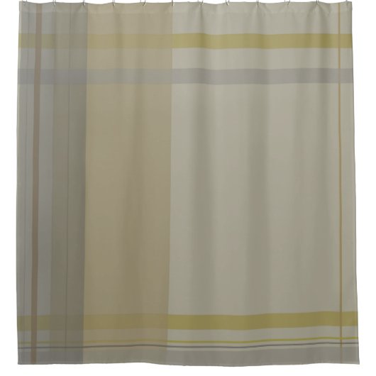 Geplaid in goud, zilver, koper, grijs & beige douchegordijn (Voorkant)