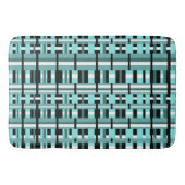 Geplakt in Aqua, Blauwgroen, zwart en wit, koud Badmat (Voorkant)