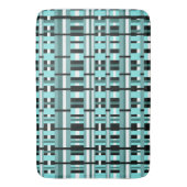 Geplakt in Aqua, Blauwgroen, zwart en wit, koud Badmat (Voorkant Verticaal)