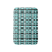 Geplakt in Aqua, Blauwgroen, zwart en wit, koud Badmat (Voorkant Verticaal)