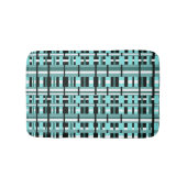 Geplakt in Aqua, Blauwgroen, zwart en wit, koud Badmat (Voorkant)