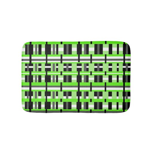 Geplakt in Lime Green, Black & Grey Badmat (Voorkant)
