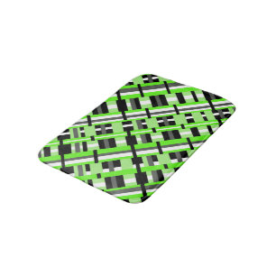 Geplakt in Lime Green, Black & Grey Diagonal Badmat