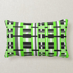 Geplakt in Lime Green, Black & Grey Kussen
