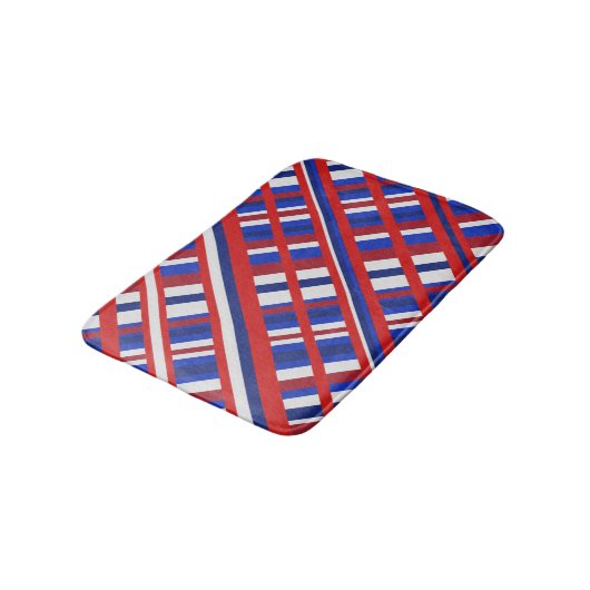 Geplakt in Rood, Wit & Blauw Diagonal Badmat (Gekanteld)