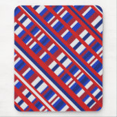 Geplakt in Rood, Wit & Blauw Diagonal Muismat (Voorkant)