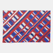 Geplakt in Rood, Wit & Blauw Diagonal Theedoek (Horizontaal)