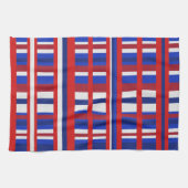 Geplakt in rood, wit en blauw theedoek (Horizontaal)