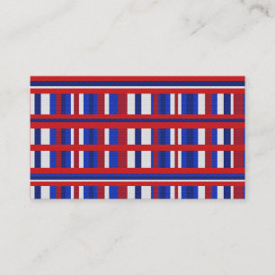 Geplakt in rood, wit en blauw visitekaartje