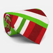 Geplakt in rood, wit, groen modern patroon stropdas (Opgerold)