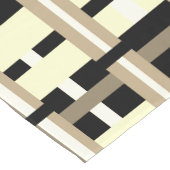 Geplakt in Taupe, Tan, Zwart, Wit Modern Korte Tafelloper (Hoek)