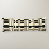 Geplakt in Taupe, Tan, Zwart, Wit Modern Lichaamskussen (Achterkant)