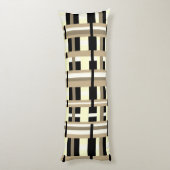 Geplakt in Taupe, Tan, Zwart, Wit Modern Lichaamskussen (Achterkant (Verticaal))