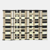 Geplakt in Taupe, Tan, Zwart, Wit Modern Theedoek (Horizontaal)
