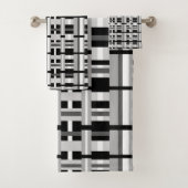 Geplakt in zwart, wit en grijs bad handdoek (Insitu)