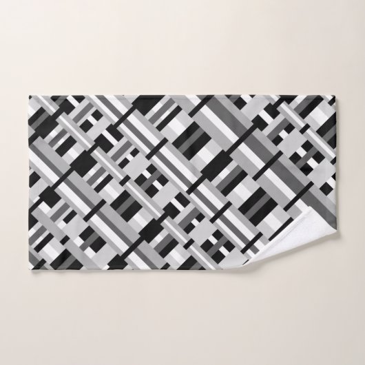 Geplakt in zwart, wit en grijs diagonaal bad handdoek (Handdoek)