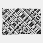 Geplakt in zwart, wit en grijs diagonaal theedoek (Horizontaal)