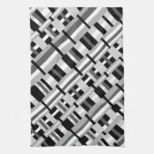Geplakt in zwart, wit en grijs diagonaal theedoek (Verticaal)
