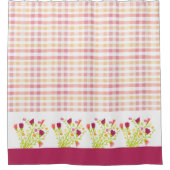 Geplakt met bloemen geaccentueerd douchegordijn (Voorkant)