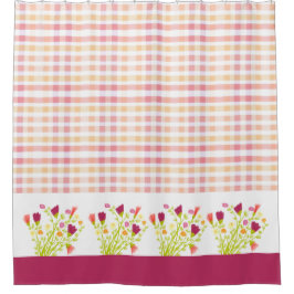 Geplakt met bloemen geaccentueerd douchegordijn