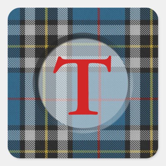 Geplakt monogram/foto-Lijst Vierkante Sticker (Voorkant)