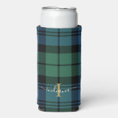 Geplakt monogram ritssluiter Tartan Aangepast Seltzer Blikjeskoeler (Seltzer Voorkant)