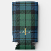 Geplakt monogram ritssluiter Tartan Aangepast Seltzer Blikjeskoeler (Voorkant)