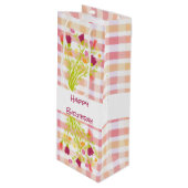  geplakt papier en flessenwijn wijn cadeautas (Voorkant Gekanteld)