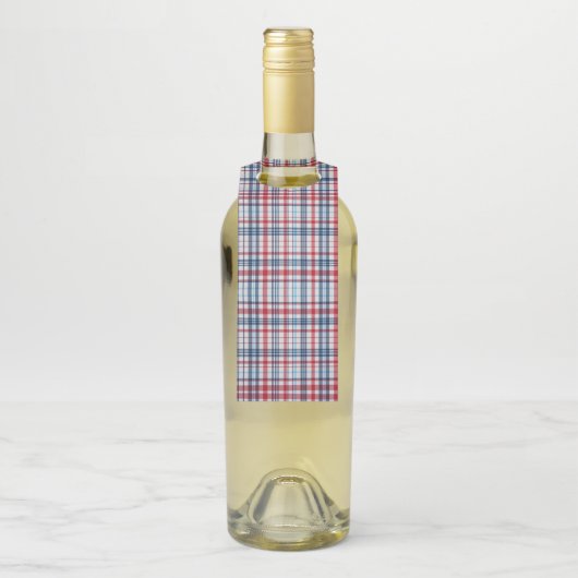, geplakt rood wit blauw patroon flessenhanger (Op fles)