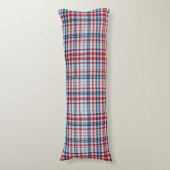 , geplakt rood wit blauw patroon lichaamskussen (Voorkant Verticaal)