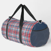 , geplakt rood wit blauw patroon plunjezak (Rechterhoek)