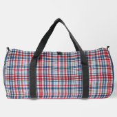 , geplakt rood wit blauw patroon plunjezak (Achterkant)