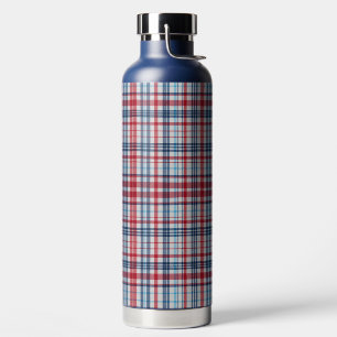 , geplakt rood wit blauw patroon waterfles