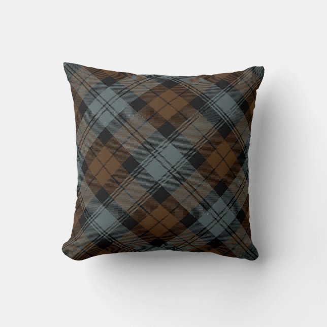 Geplakt Sierkussen BlackWatch Weathered Tartan (Voorkant)