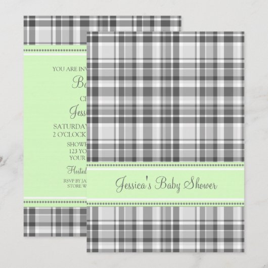 Geplakte, aangepaste Babydouche met grijs gewicht Kaart (Voorkant / Achterkant)