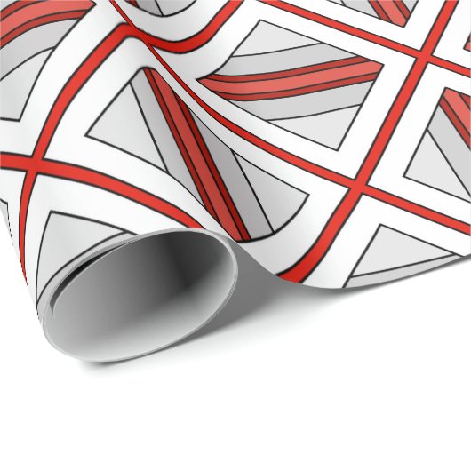 Gepland in rood, wit en grijs cadeaupapier (Rol Hoek)