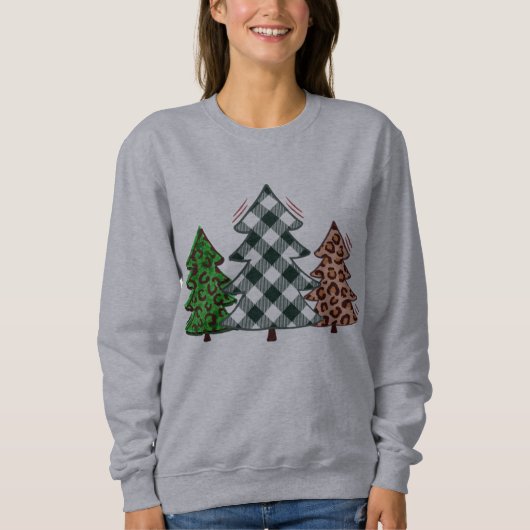 Gepland rood met groene kerstbomen trui (Voorkant)