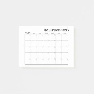 Geplande blanco kalender maand familie gepersonali post-it® notes